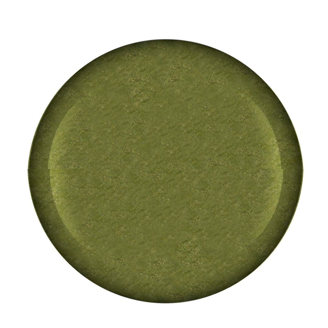 A circular Supernail Nail Gel color swatch showing a textured olive green finish, isolated on a solid white background.