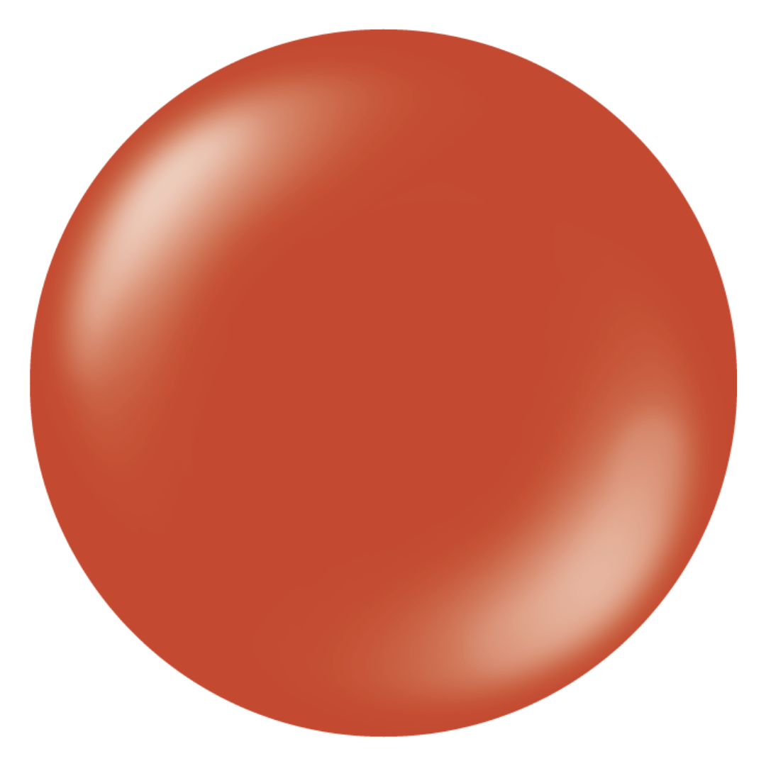 A smooth, glossy circular Supernail Nail Gel color swatch in a warm terracotta or burnt orange shade, centered on a plain white background.