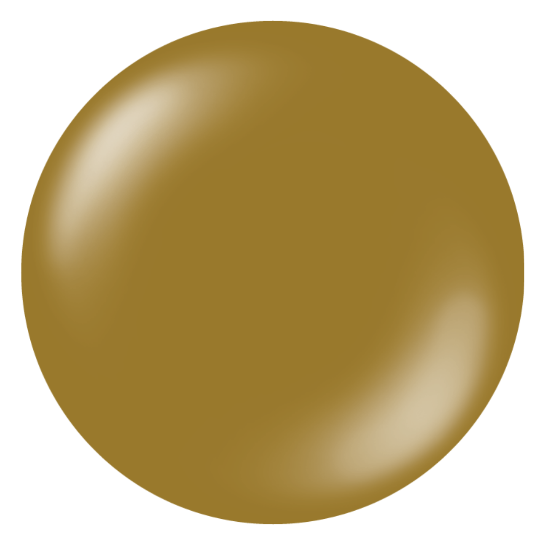 A smooth, glossy circular Supernail Nail Gel color swatch in a warm mustard-gold or ochre shade, centered on a plain white background.