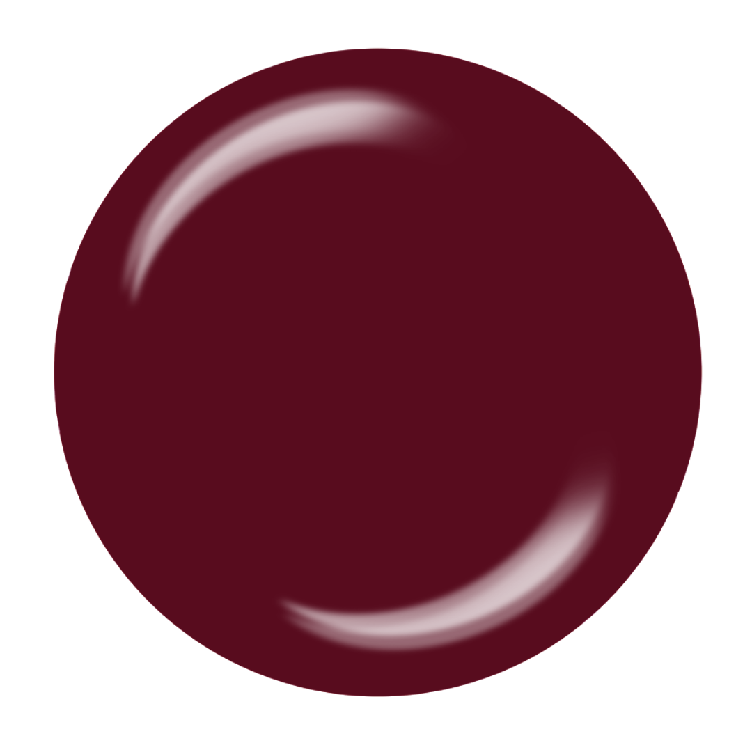A glossy, deep burgundy Supernail Nail Gel circular color swatch on a solid white background.