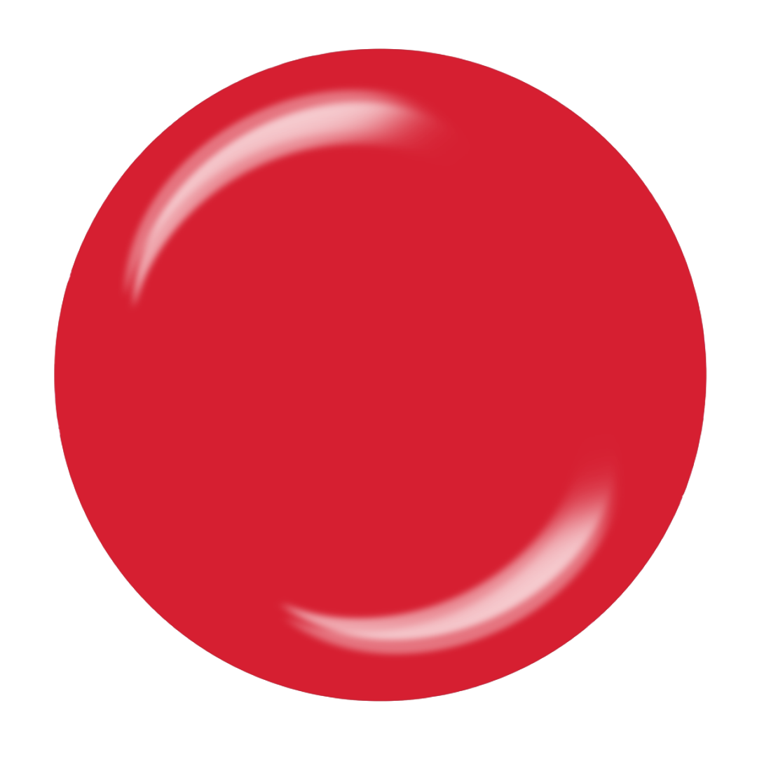 A glossy, circular red Supernail Nail Gel color swatch on a solid white background.