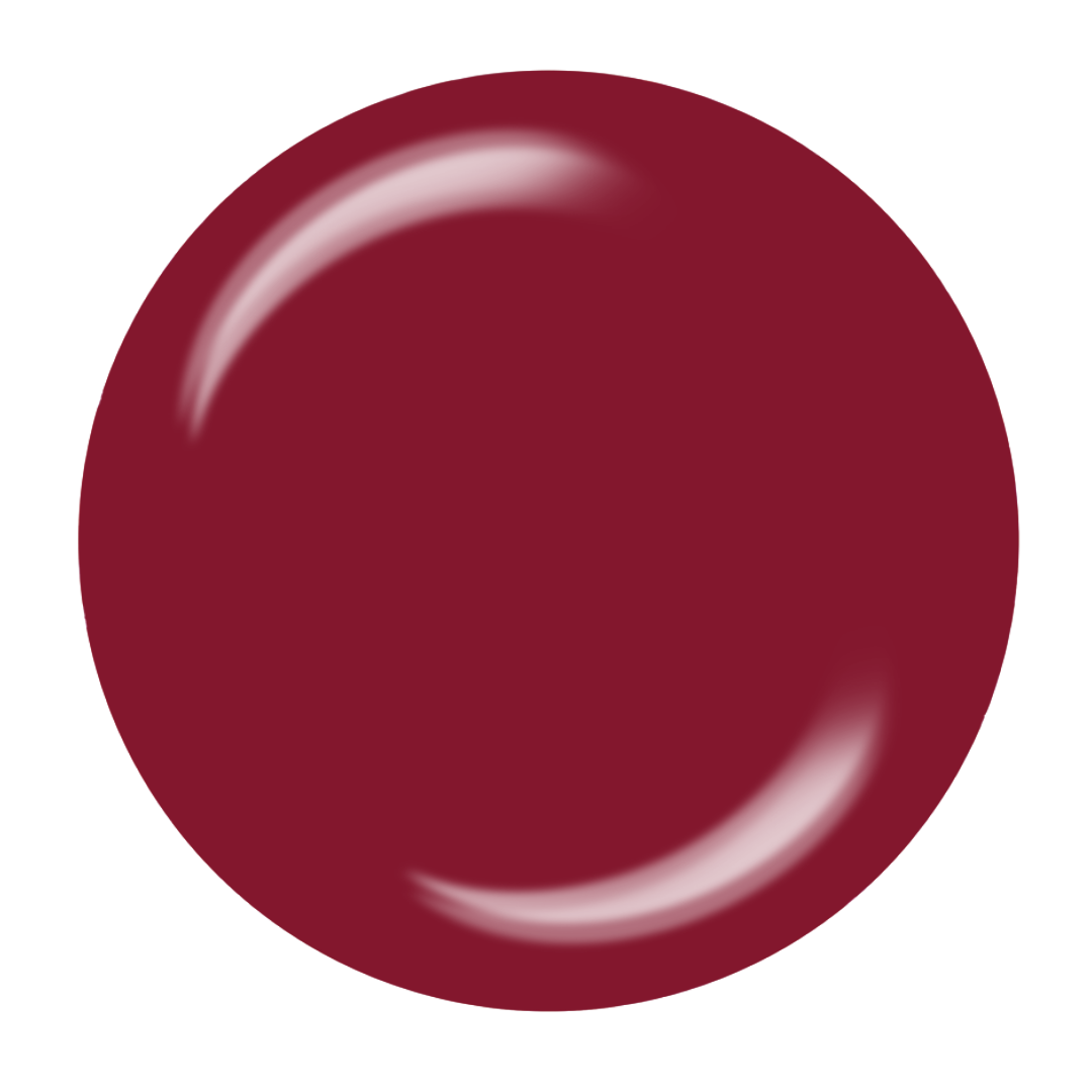 A glossy circular Supernail Nail Gel color swatch in deep burgundy red on a plain white background.