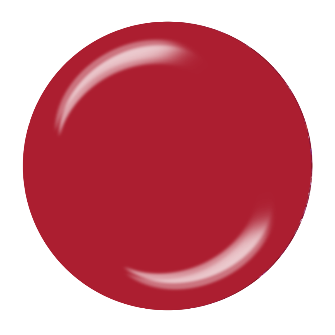 A glossy, deep red Supernail Nail Gel circular color swatch on a solid white background.