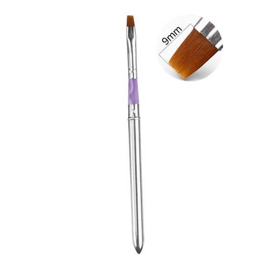 Flat Gel brush with silver ferrule and silver handle