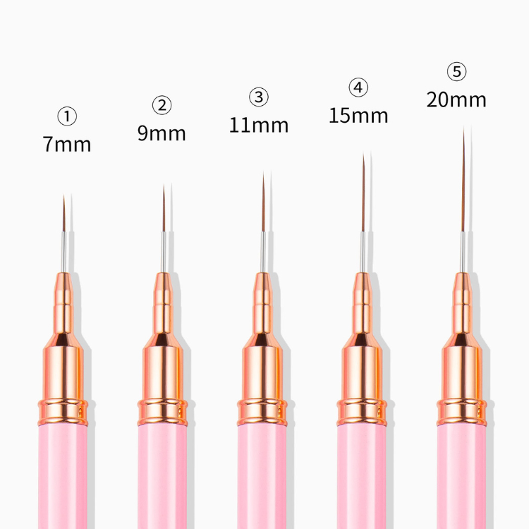 3pcs Nail Art Liner Brush Set, 7/9/11mm Thin Nail Art Brush for Short  Strokes, Long Lines, Details, Fine Designs