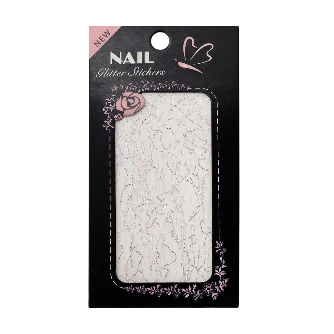 light Pink and Silver Nail Art Mesh in black packaging on a white background