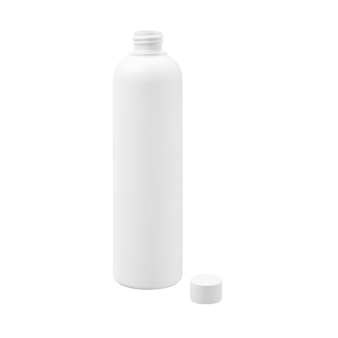 A plain 500ml white plastic bottle with an open neck and a separate white cap, shown on a clean white background.