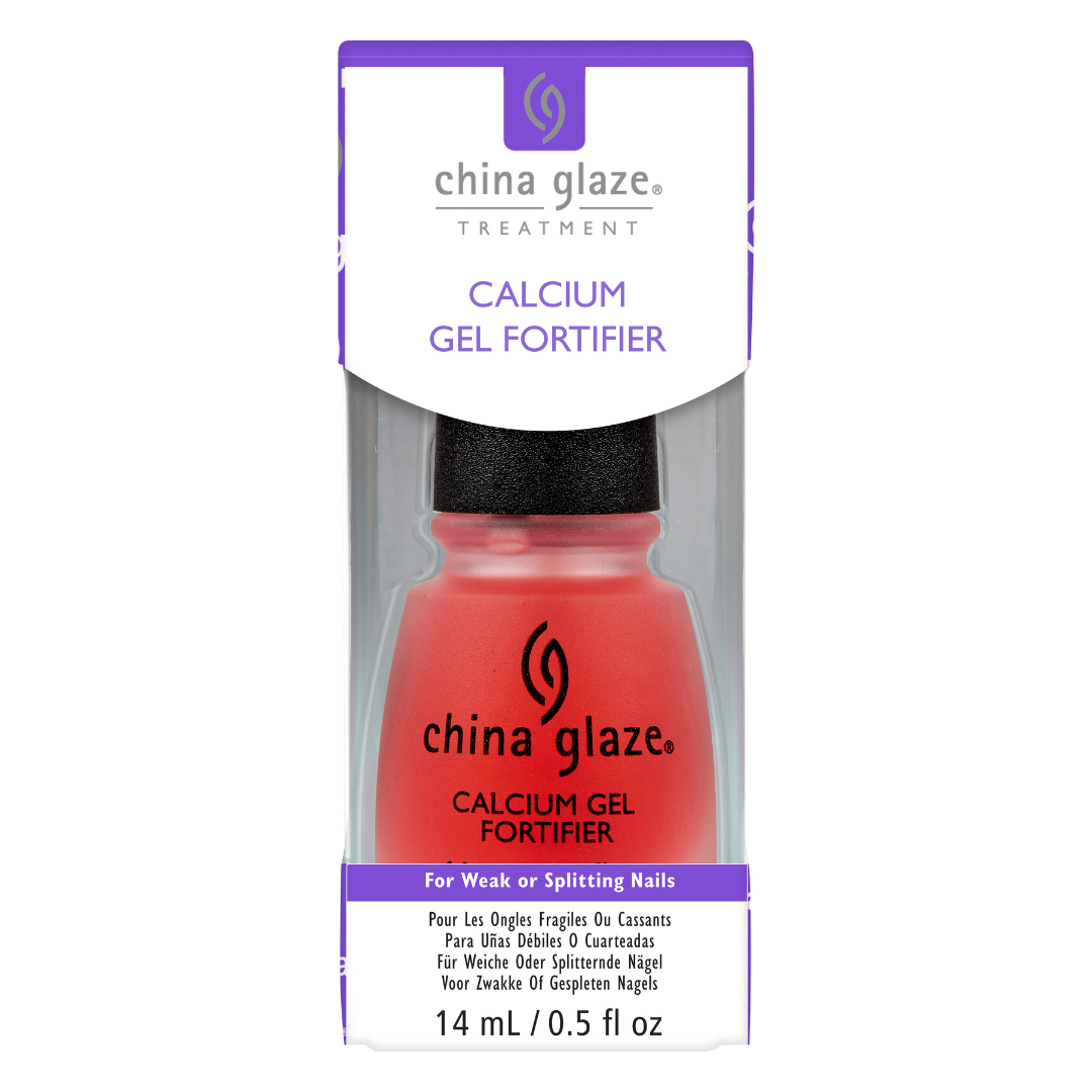 China Glaze Calcium Gel Fortifier nail repair bottle with packaging on a white background