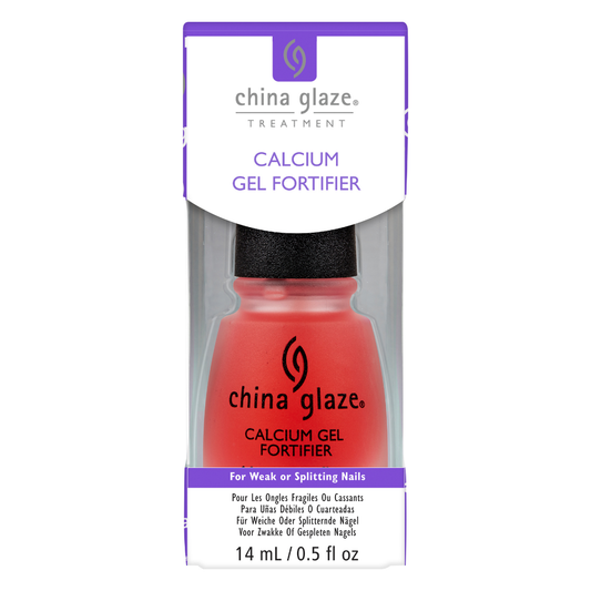 China Glaze Calcium Gel Fortifier nail repair bottle with packaging on a white background
