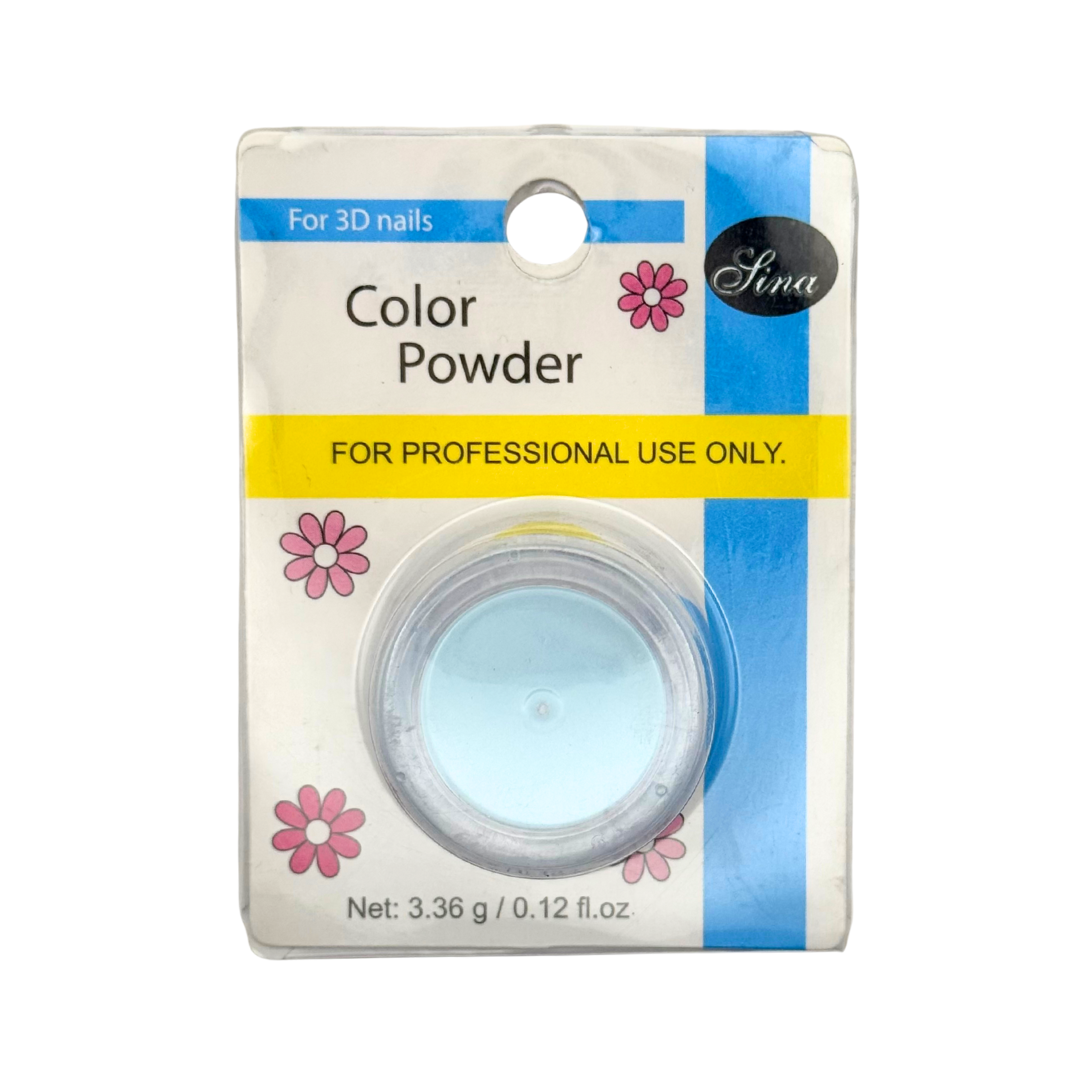 Packaging of nail acrylic powder for 3D nails with floral designs on a white background