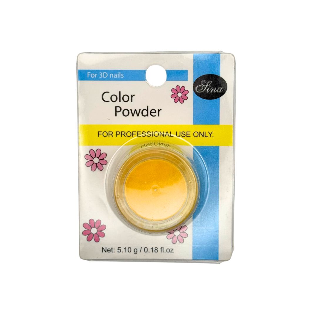 Acrylic Color powder packaging for 3D nails with a white background