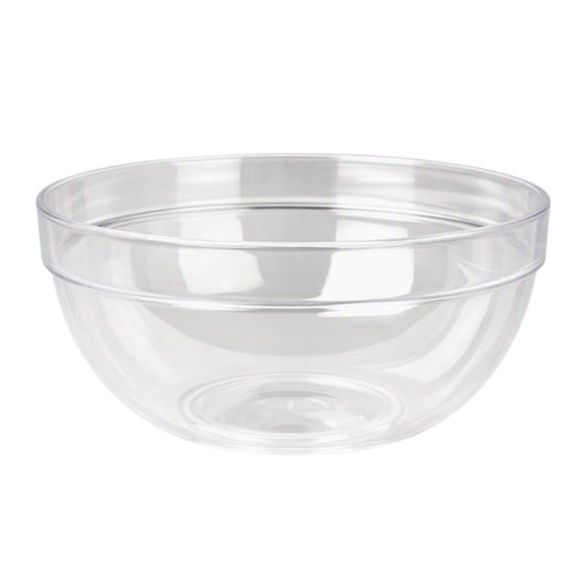 A clear glass facial bowl with a double-walled rim, shown on a solid white background.