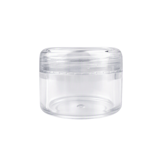 10ml Clear cosmetic sample container on white background