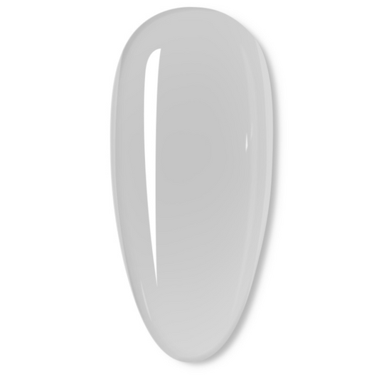 A glossy, translucent light clear nail polish swatch on a clean white background.