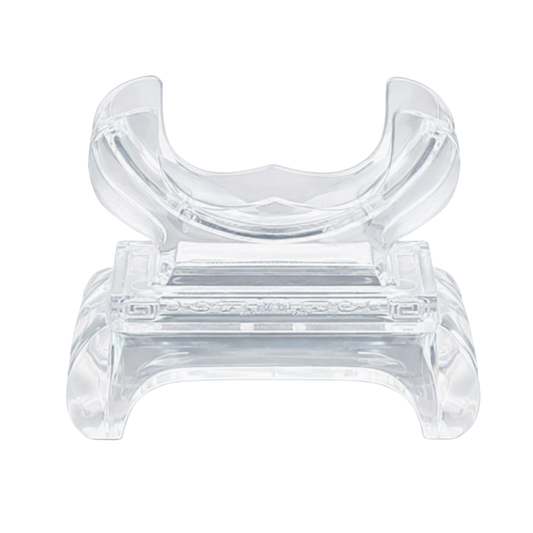 Clear acrylic miroblading pen holder display stand on a solid white background.