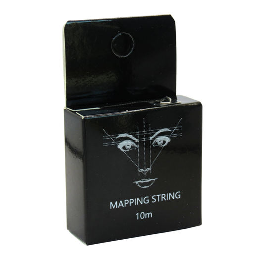 A black retail box for a 10-meter mapping string, featuring a white graphic of a face constructed from geometric lines and the text 'MAPPING STRING 10m'.