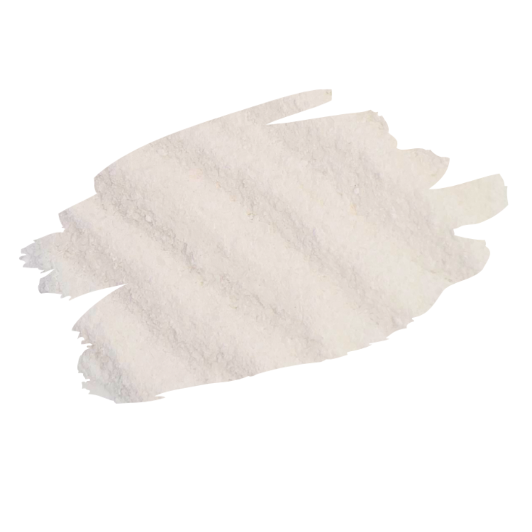 A textured swatch of off-white to light beige foot soak powder on a solid white background.