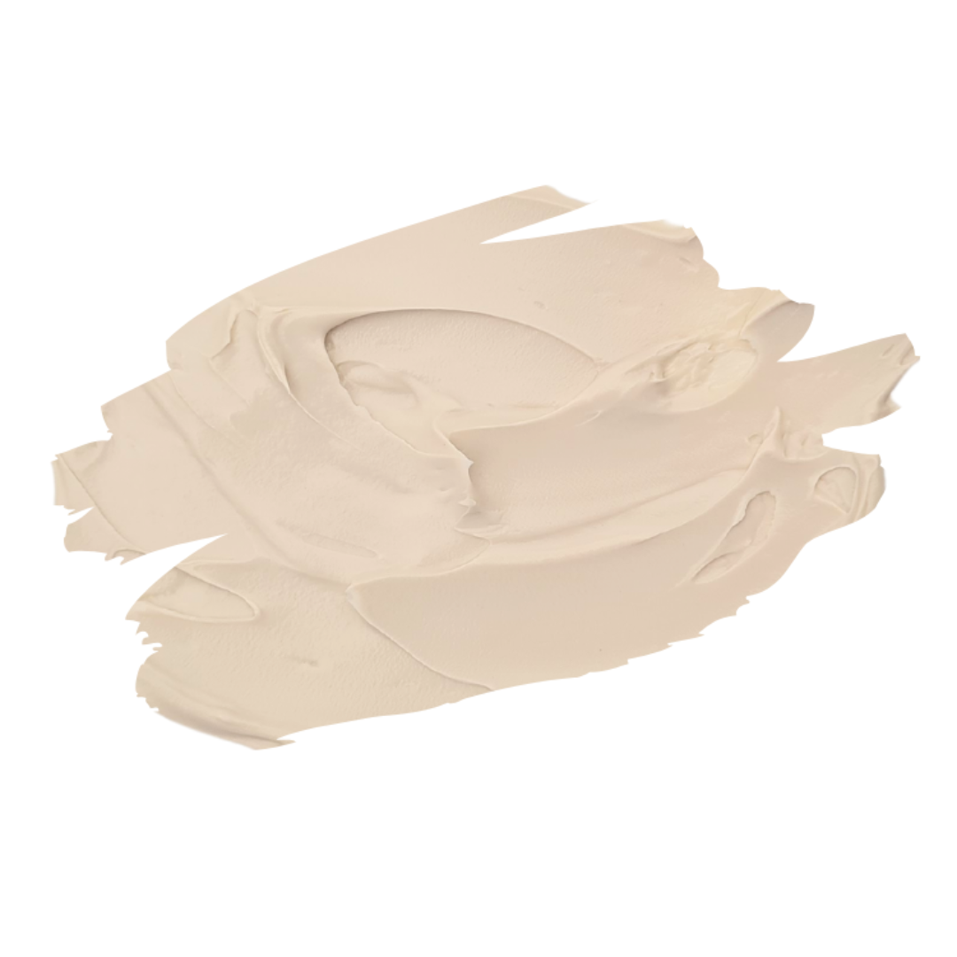 A thick, creamy beige hand and foot ream mask swatch with a smooth, textured surface, isolated on a solid white background.