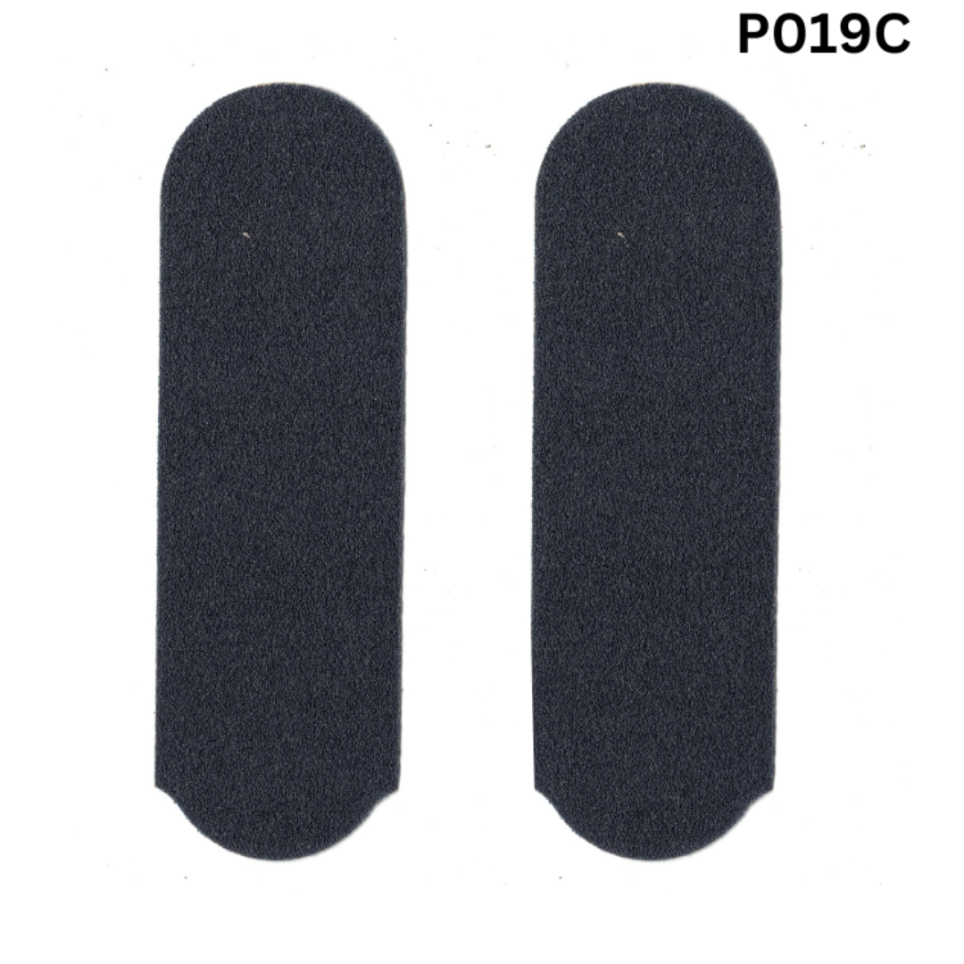 P019C Foot File Disposable Grit Pads | A pair of black sanding pads to apply on foot file for removal of hard skin