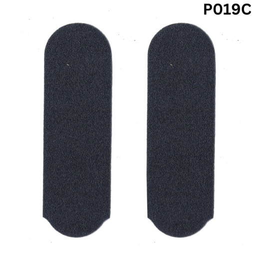 P019C Foot File Disposable Grit Pads | A pair of black sanding pads to apply on foot file for removal of hard skin
