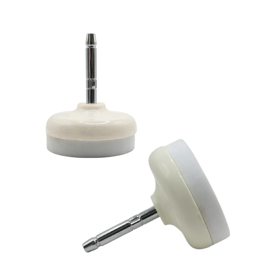 Two round frimator sponge attachments with silver pin to fit into frimator handle