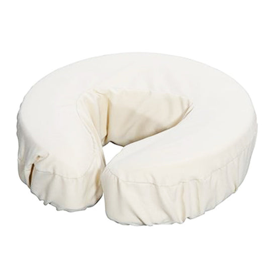 S002U Massage Bed U cradle Microfiber Re-usable Cover | Beige U-shaped pillow cover on a white background