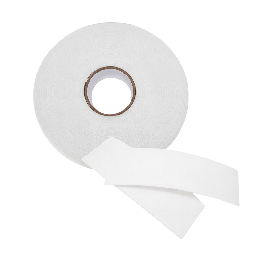 A LeoPro roll of white wax removal strips with a matching flat strip unspooled in front, set against a plain white background.