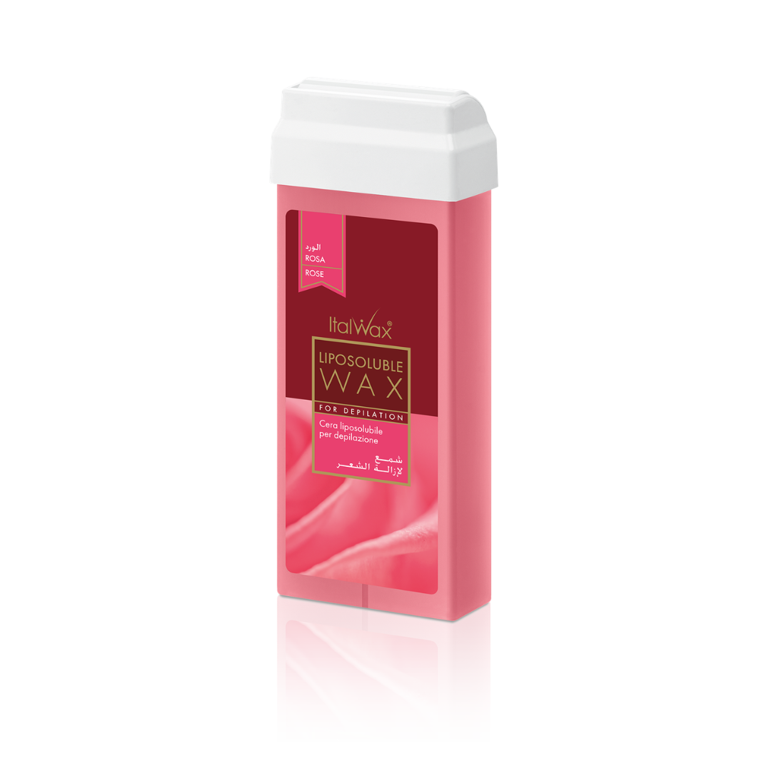 W245 Italwax 100g Natural Rose Cold Strip Wax Roller | An Italwax Natural Rose Cold Strip Wax roller cartridge, for leg and arm hair removal, with Italwax branding on a white background