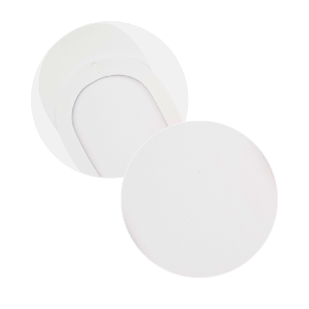 Z701A White Disposable EVA foam slippers | Close up of white EVA foam slipper showing fabric and strap over feet on a white background