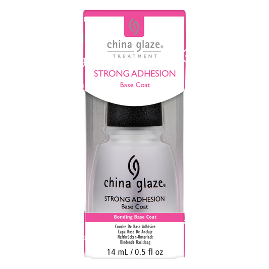 China Glaze Strong Adhesion base coat packaging on a white background