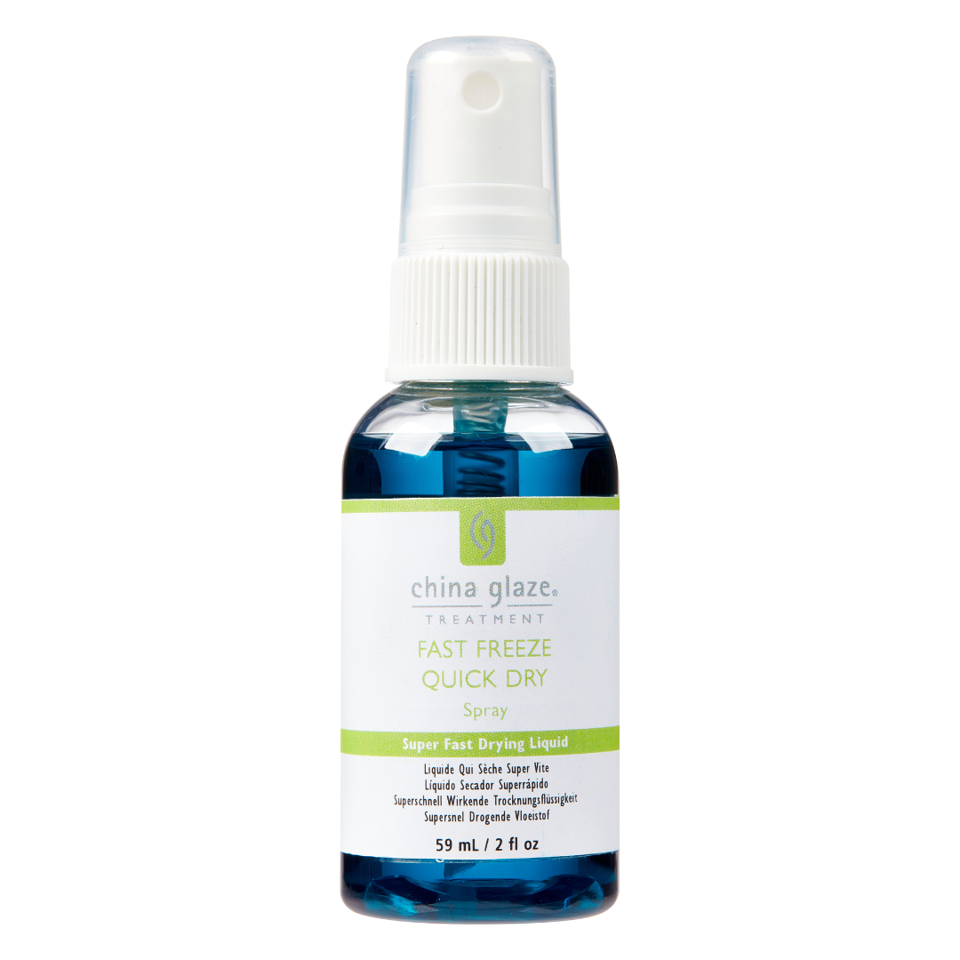 China Glaze quick dry nail spray bottle on a white background