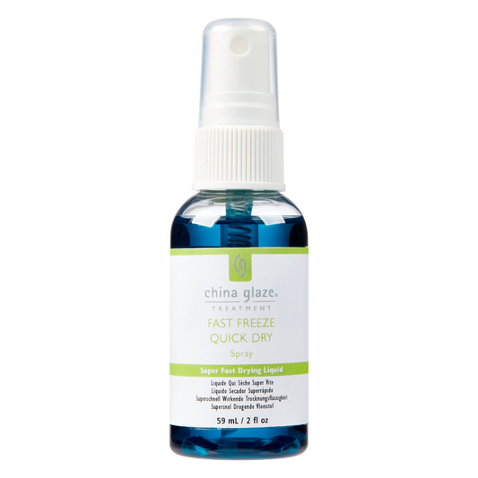 China Glaze quick dry nail spray bottle on a white background