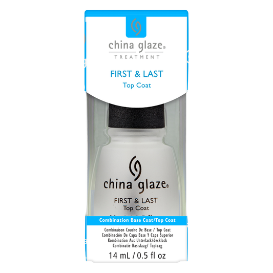 China Glaze top and base coat in one bottle with packaging on a white background