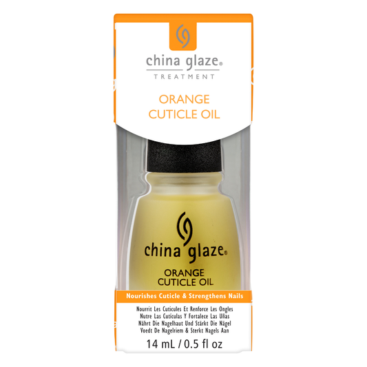 70612 CHINA GLAZE Cuticle Oil 14ml | China Glaze Orange Cuticle Oil packaging on a white background