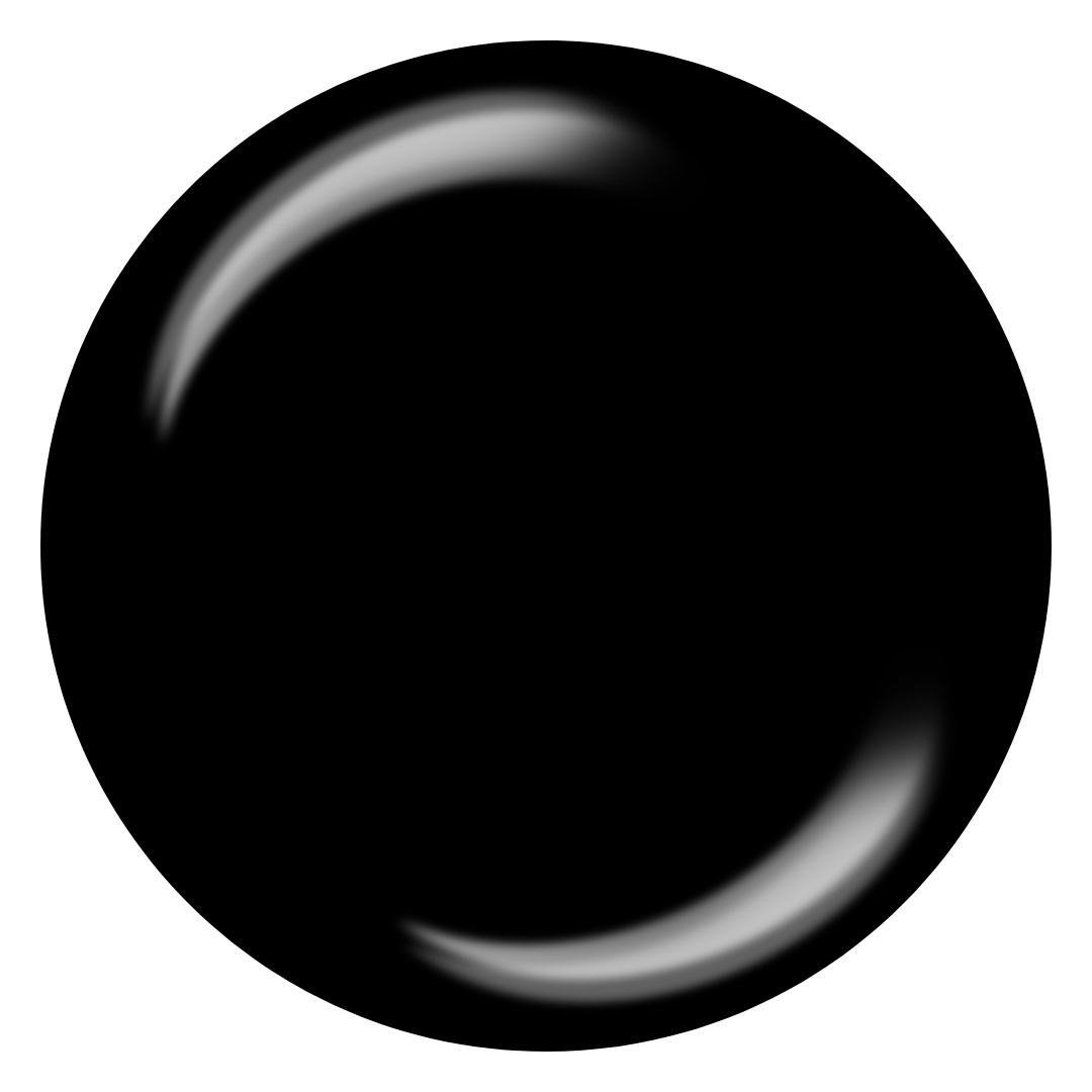 A glossy black Supernail Nail Gel circular swatch with soft white highlights on a plain white background.