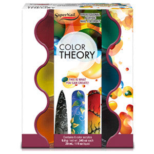 Supernail Colour Therapy Coloured Acrylic Kit with 6 Powder & Acrylic Liquid