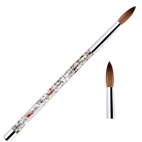 No. 12 Nail Acrylic Brush with clear handle