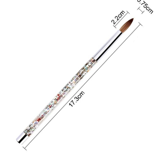 No. 12 Nail Acrylic Brush with clear handle