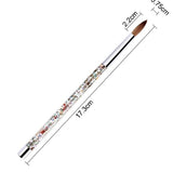 No. 12 Nail Acrylic Brush with clear handle