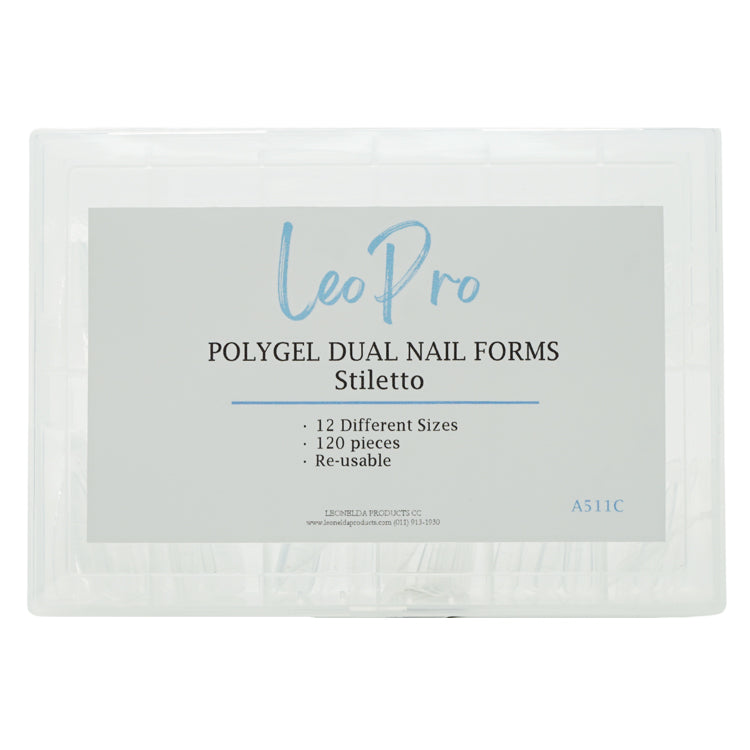 Poly Gel Dual Nail Forms - Stiletto shaped 120piece boxed