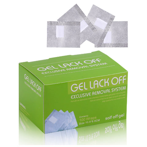 oil Remover Pack 100's soak off foils to remove uv led gel from nails