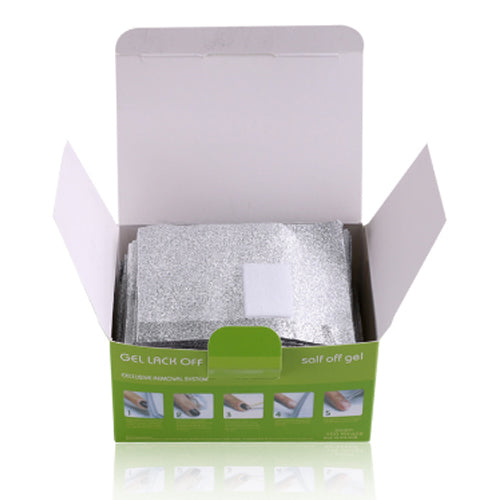 oil Remover Pack 100's soak off foils to remove uv led gel from nails