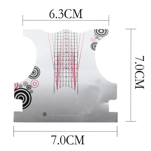 Stiletto Nail forms create flawless nail extensions with stiletto grid lines on each form to ensure precise and uniform length and width. 500 pieces per roll