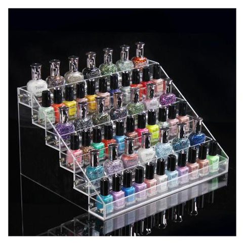 Empty nail polish or gel counter display stand with 4 rows which are assembled with screws