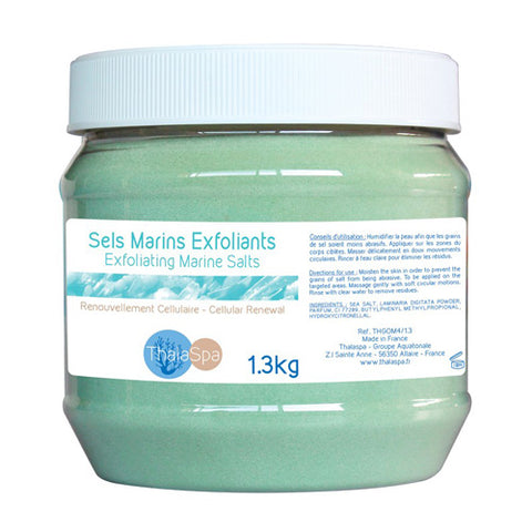 Thalaspa Exfoliating Marine Salts is made of micronized sea salts containing a high concentration of sea minerals to re-mineralize the skin and give it a healthy glow. Should be mixed with the appropriate massage oils.