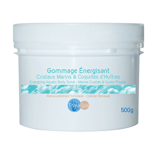 Thalaspa Energizing Aquatic Body Scrub 5is made of Marine Crystals & Oyster powder. Available in 500g