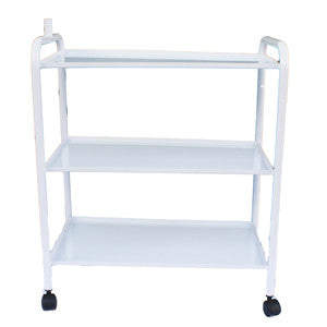 White Three Tier Large Metal Trolley