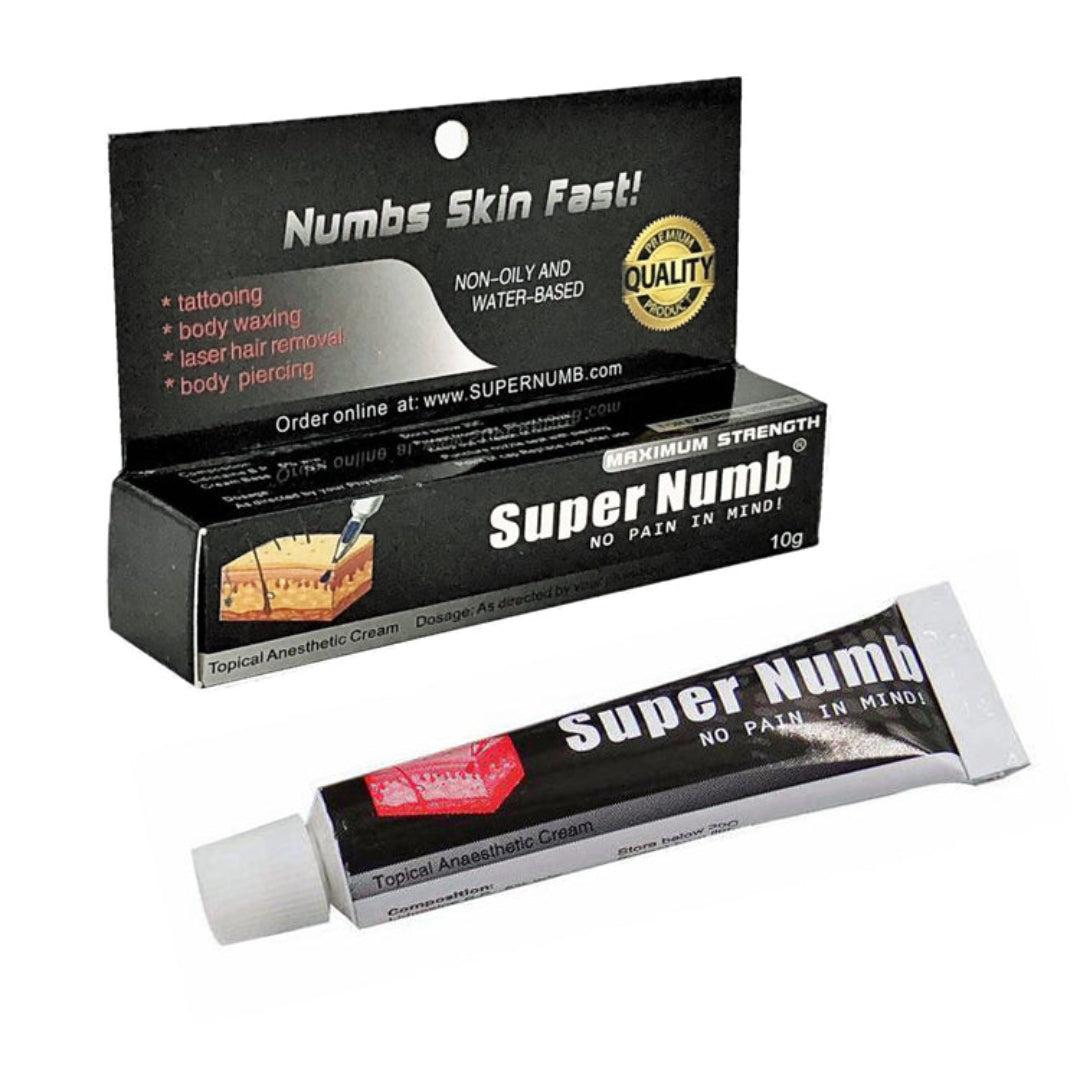 Super Numb topical anesthetic cream packaging on a white background