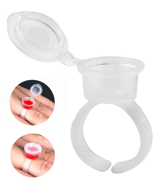 Pigment Ring Cup with Cap used for Microblading Pigment or Eyelash Adhesive pack of 10's