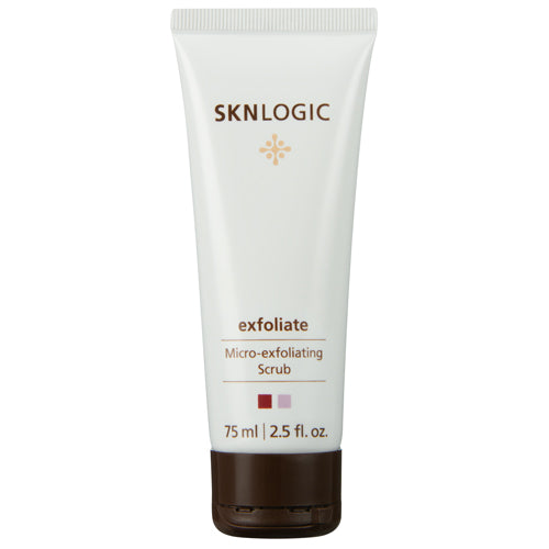 SKN logic exfoliate in 75ml is a powerful skin polisher that combines natural and chemical exfoliants to refine skin texture and enhance penetration of actives into skin